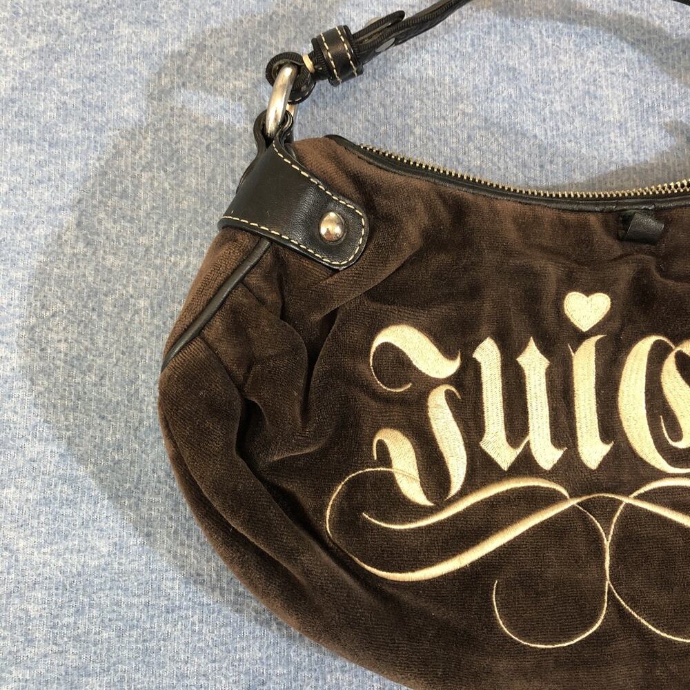 Vtg Brown Juicy Couture Purse Handbag Bag Velour Terry Cloth Juicy City Girl Y2K - Picture 4 of 10
